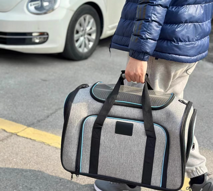 Sac de transport chat avec aérations extensibles