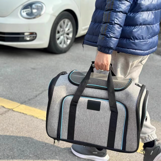 Sac de transport chat avec aérations extensibles