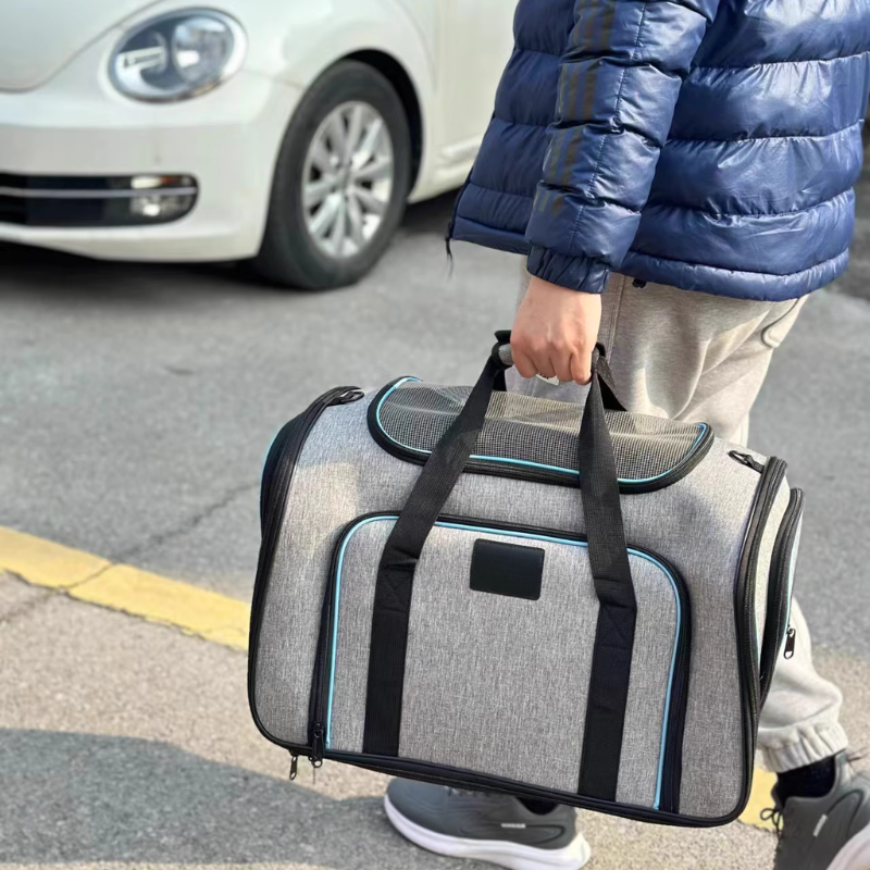 Sac de transport chat avec aérations extensibles