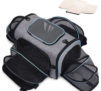 Sac de transport chat avec aérations extensibles