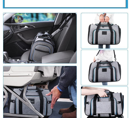 Sac de transport chat avec aérations extensibles