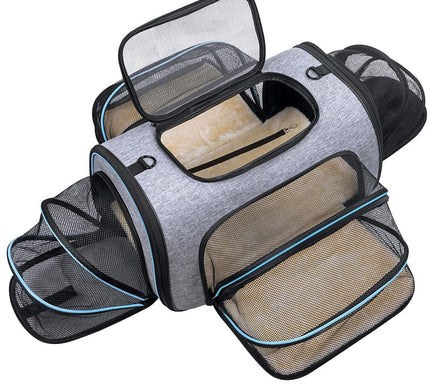 Sac de transport chat avec aérations extensibles